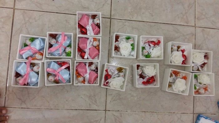 Caixas dos padrinhos e madrinhas 