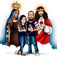 Caricatura para camisa do pré e convite - 1