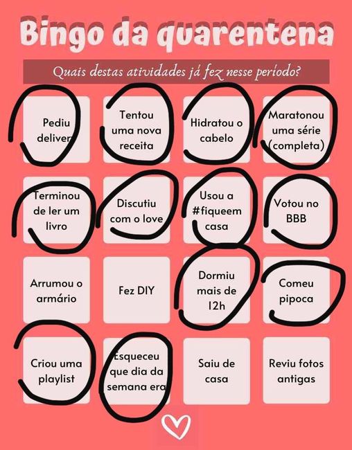 Bingo da quarentena: quem se atreve? #NoivasEmCasa 22