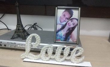 Palavra LOVE para decoração do chá de cozinha