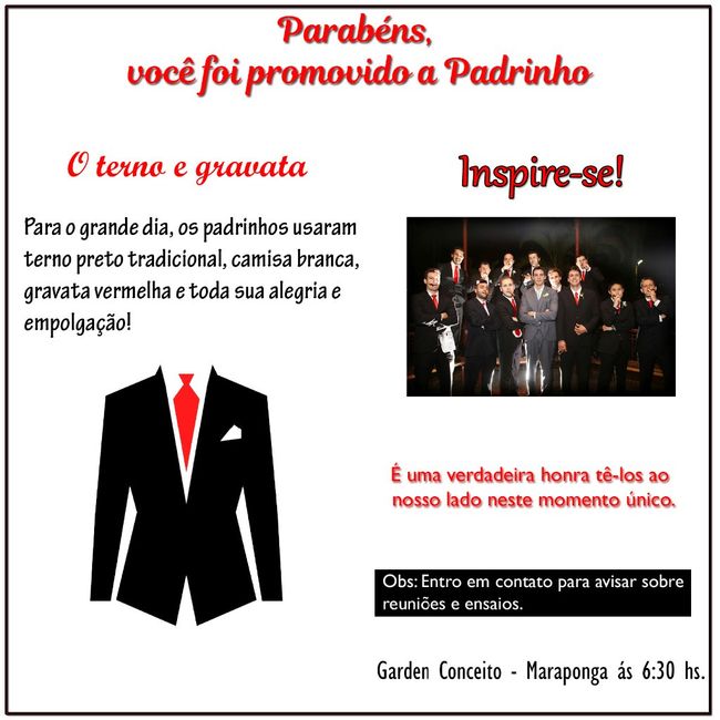 Convite dos padrinhos solteiros
