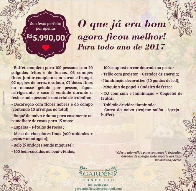 Promoção que consegui com o Garden 