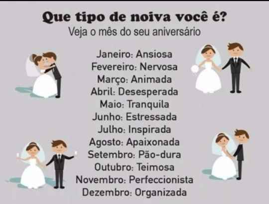 BOM DIA QUE TIPO DE NOIVA VOCÊ E?