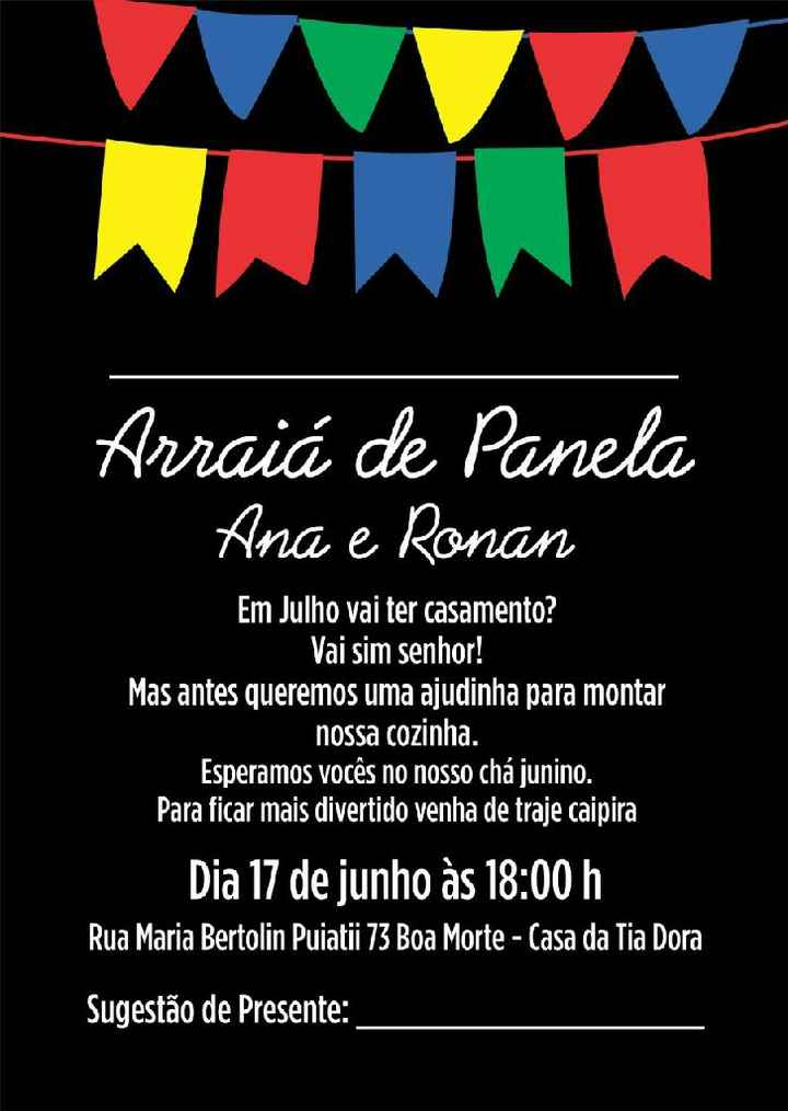 Cha de panelas junino : charraiá - 1