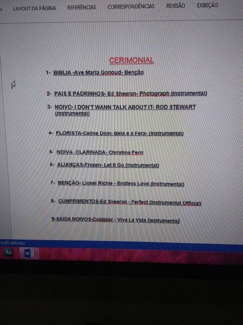 Músicas da Cerimônia - 1