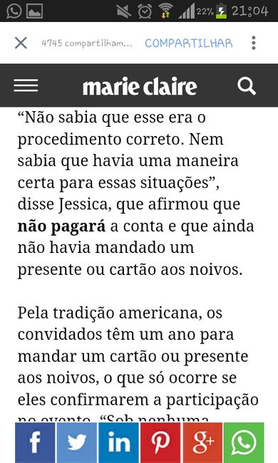Americana recebe conta após faltar o casamento da amiga. - 7