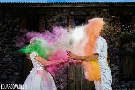 Ensaio  #prewedding com pó colorido - 4