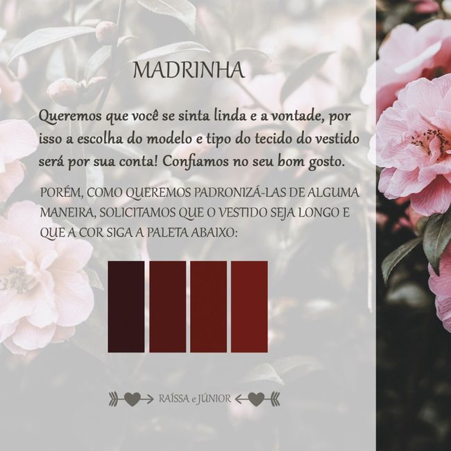 Madrinha cores