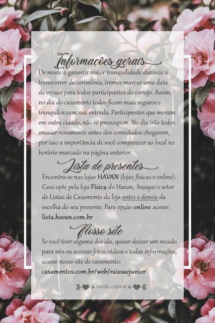 Lista de presente no manual