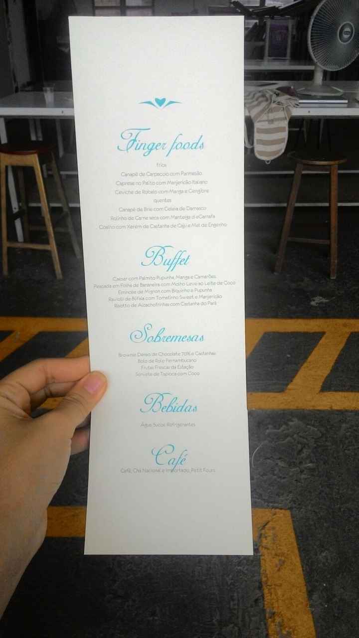 Menu - casamento