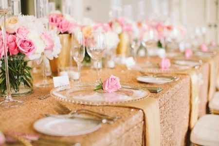 decoração rosa e dourado