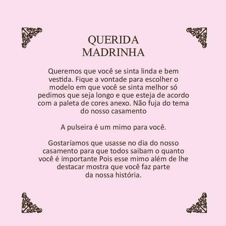 Texto para Madrinha