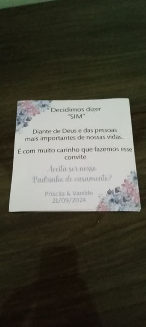 Mensagem convites dos padrinhos 1