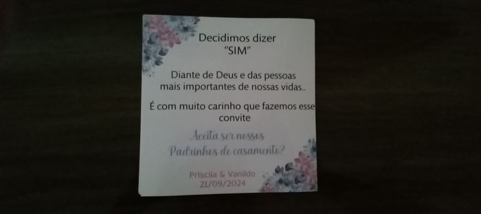 Mensagem convites dos padrinhos 4