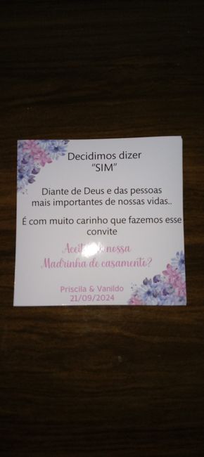 Mensagem convites dos padrinhos 2