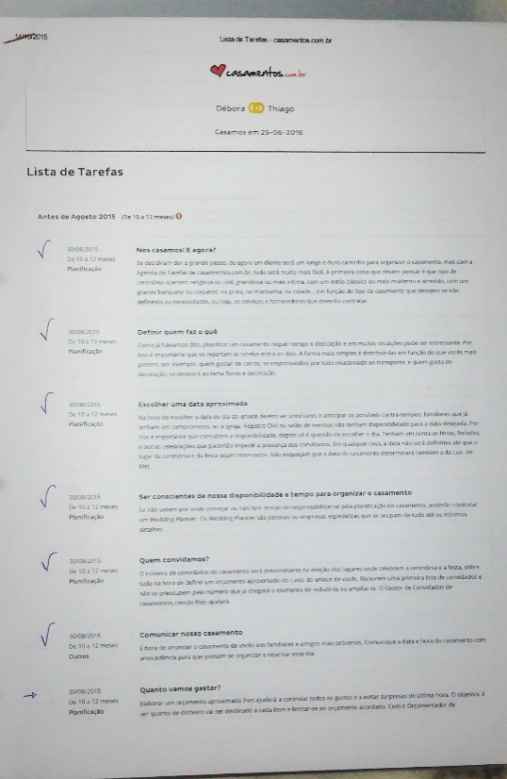 Lista de tarefas CASAMENTO.COM.BR