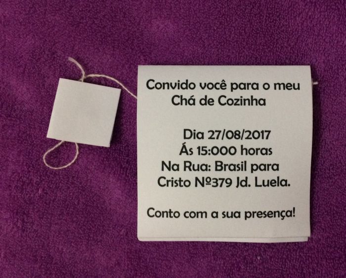 Convite do chá de cozinha #vemver :) - 2