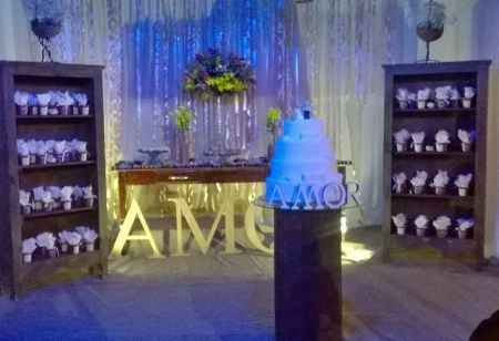 Decoração da area do bolo