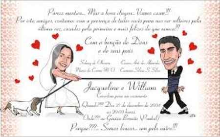 Convite de casamento - caricatura