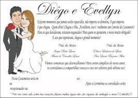 Convite de casamento - caricatura