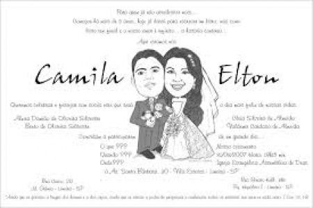 Convite de casamento - caricatura