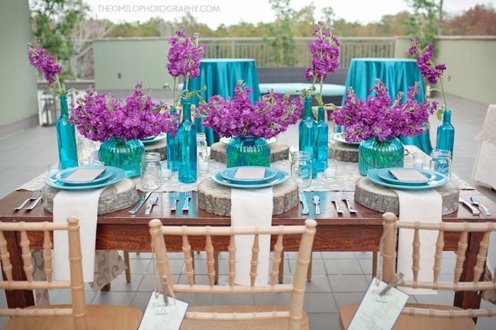 Decoração Inspiração Roxo e Tiffany
