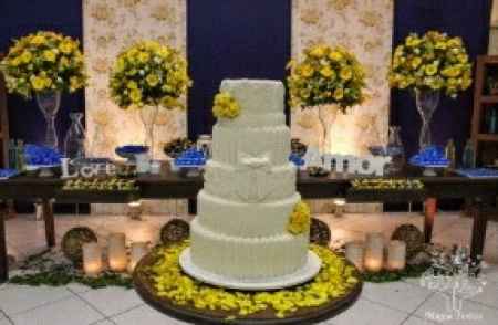 Decoração royal e amarelo x madrinhas pink - 3