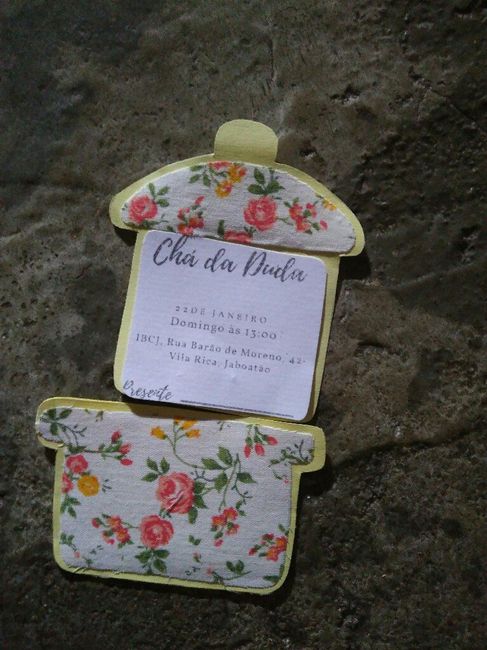 Convite chá de panela diy - 2