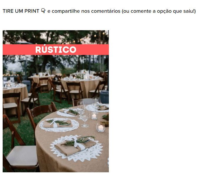 TIRE UM PRINT para decidir o estilo do casamento 28