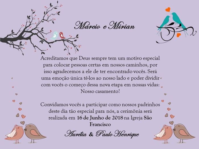 Convite para padrinhos 1