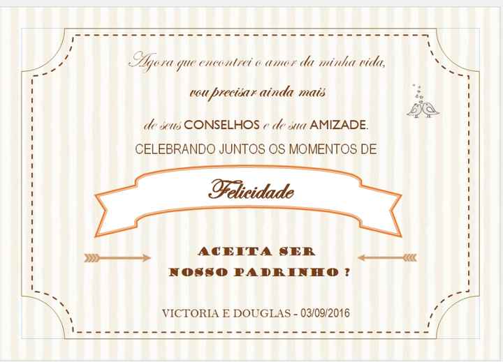 Convite Padrinhos- Tampa da Caixa