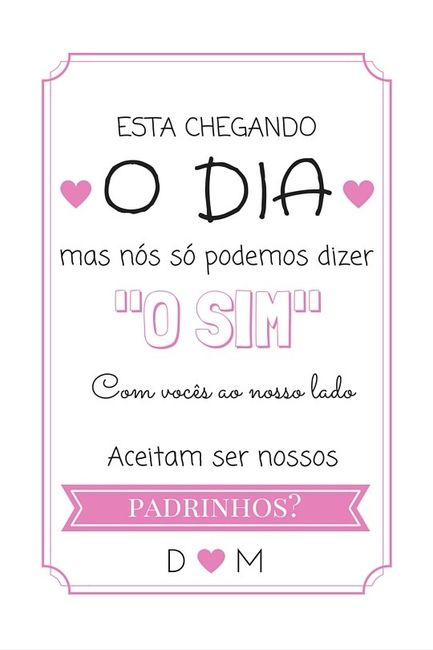 Convite padrinhos