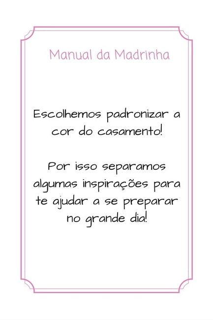 Manual da madrinha