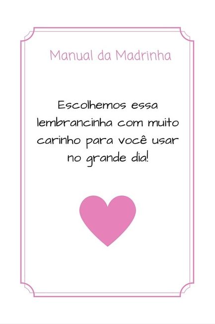 Manual da madrinha