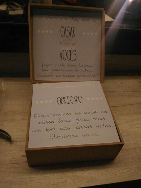 Convites para os dindos, feito pelos noivos - 3