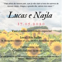 Esse foi nosso primeiro convite, mas a pandemia não deixou esse dia acontecer 