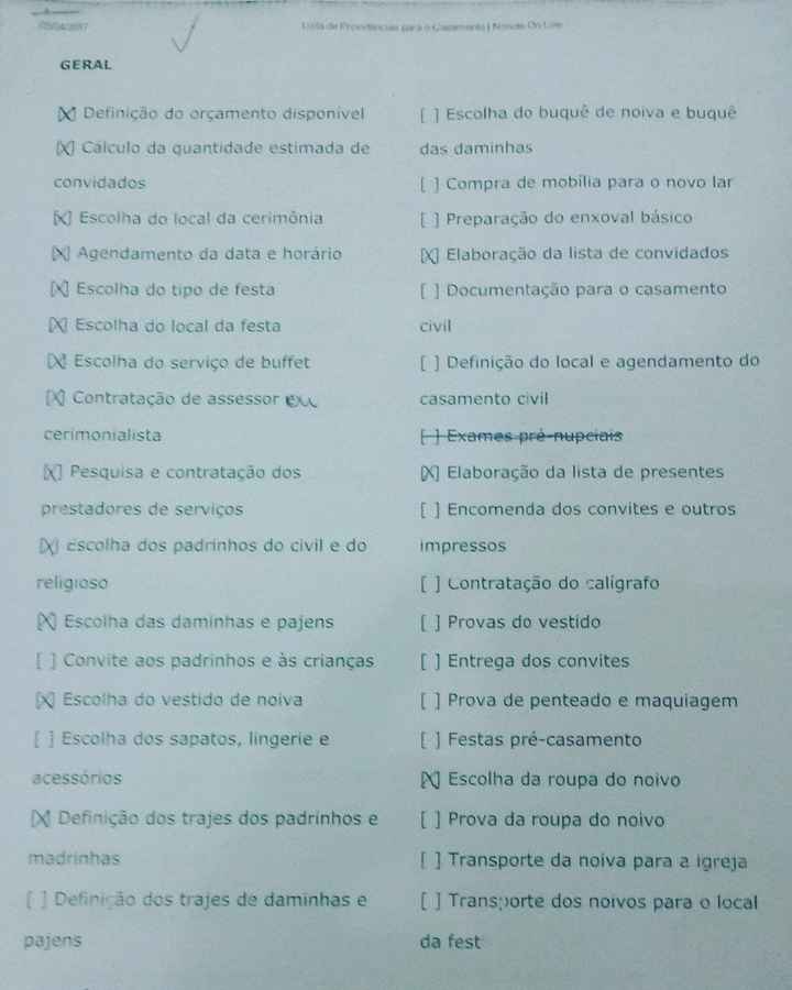 Check List Parte 1