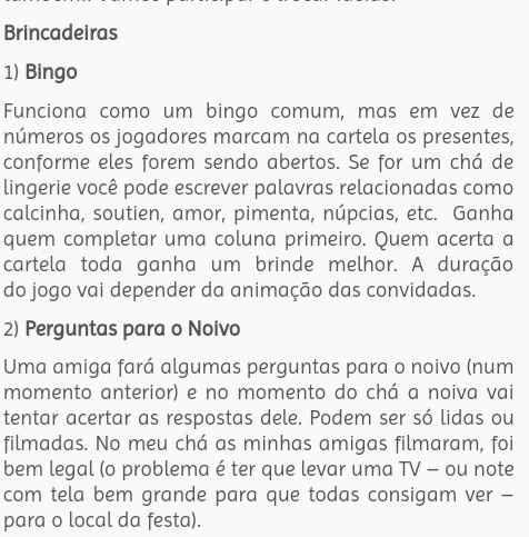 Brincadeiras do meu chá de bargerie - 2