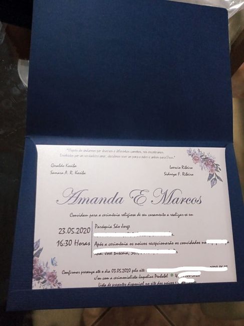 Convite dentro do envelope
