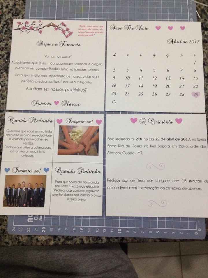 Diy convite dos padrinhos, pajem e daminha - 3