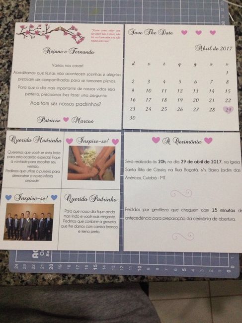 Diy convite dos padrinhos, pajem e daminha - 3