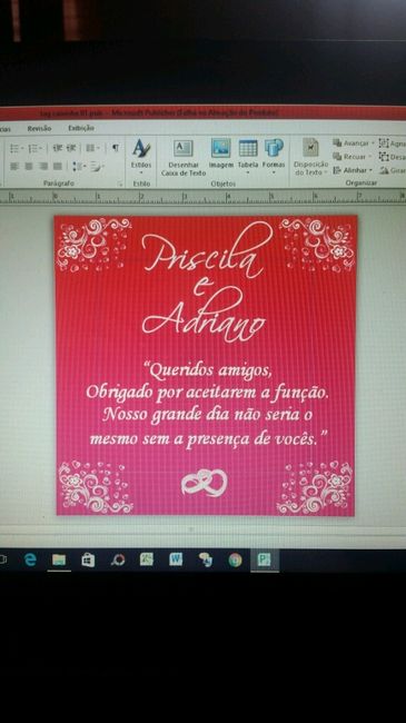 Convite dos padrinhos todo diy. - 3