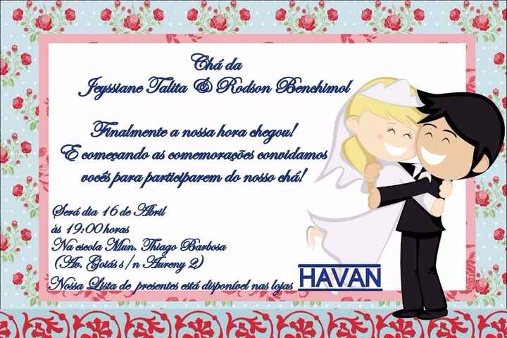 Convite chá de Panela