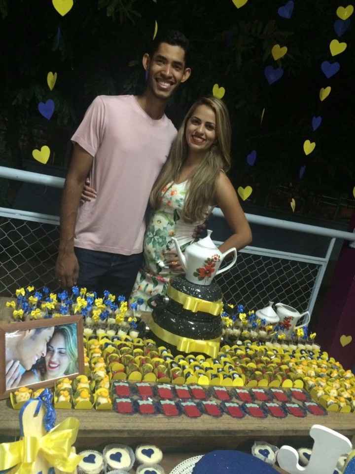 chá de panela azul e amarelo