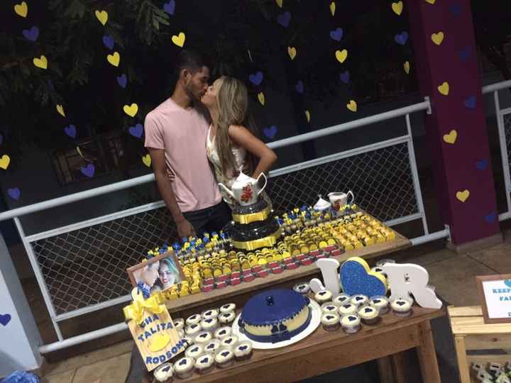 chá de panela azul e amarelo
