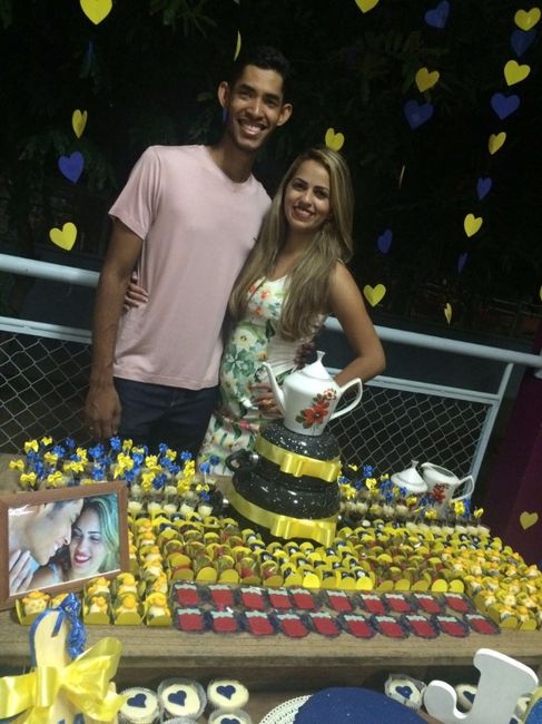 chá de panela azul e amarelo