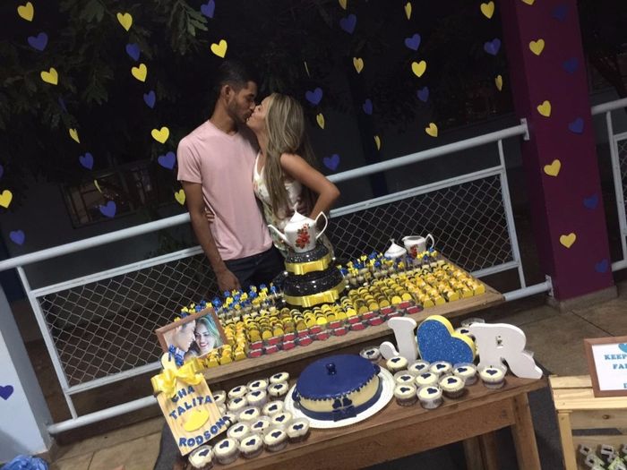chá de panela azul e amarelo