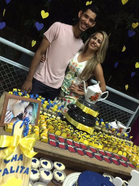 chá de panela azul e amarelo