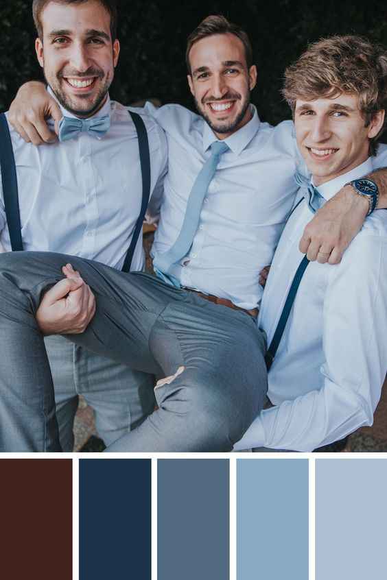 Cores para roupas dos padrinhos, noivo e pai - 2