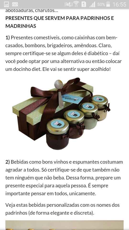 Lembrança dos padrinhos e madrinhas. - 2